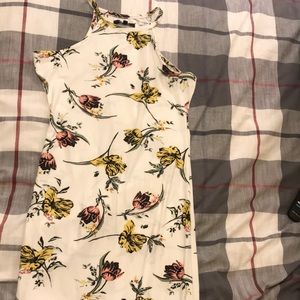 Knee length white floral dress